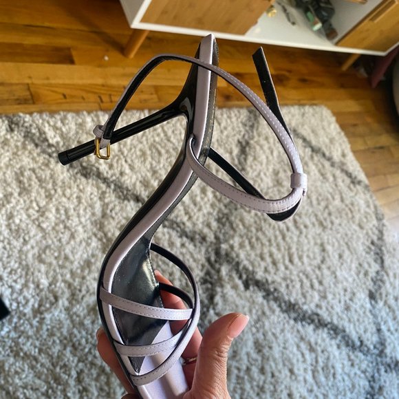 Saint Laurent Nuit Silk Ankle-Strap Sandals in Lilac Brand New Size 6 - Picture 4 of 5